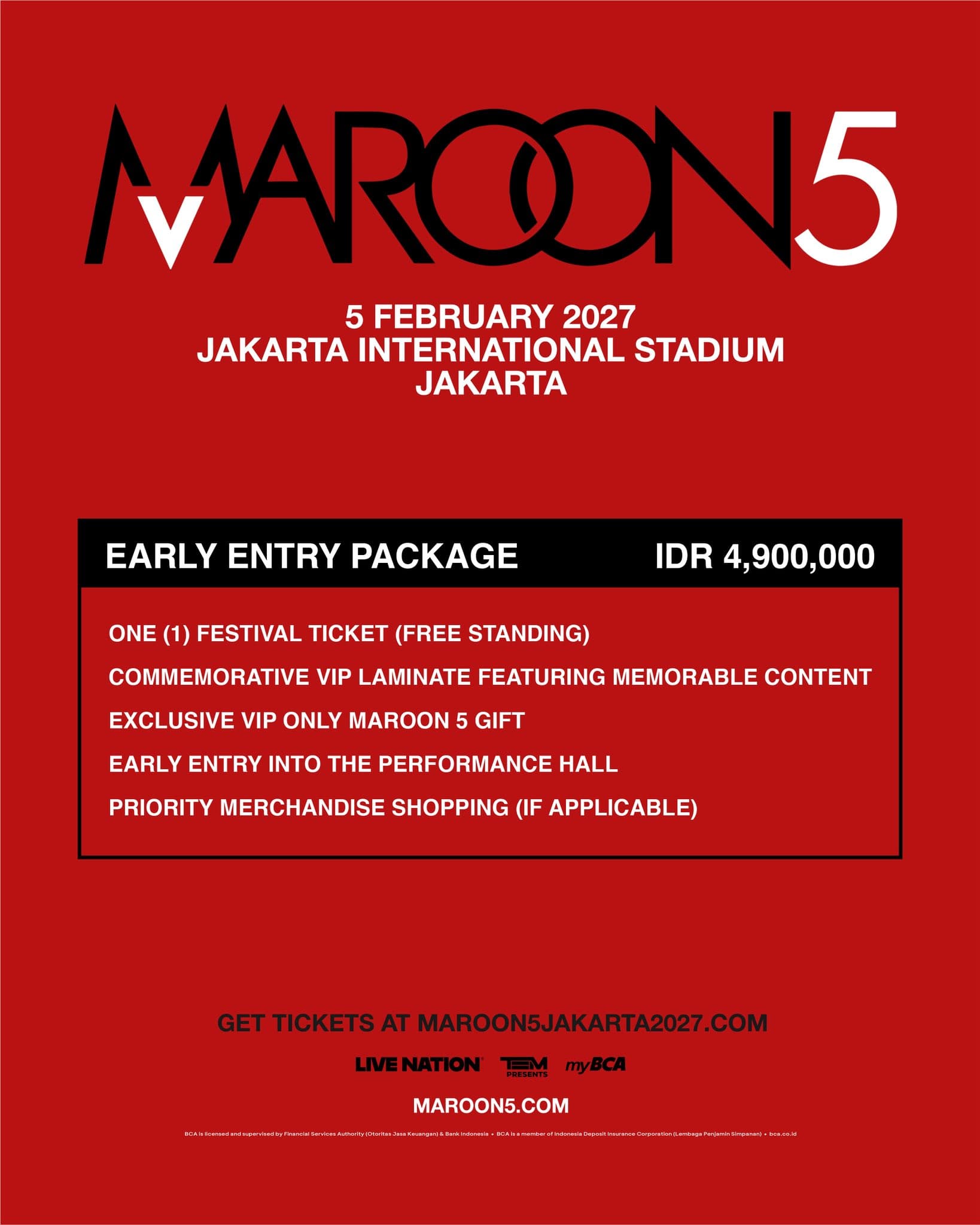 Maroon 5 Asia 2027 2